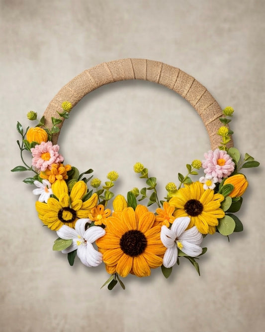 Handmade Sunflower Floral Wreath
